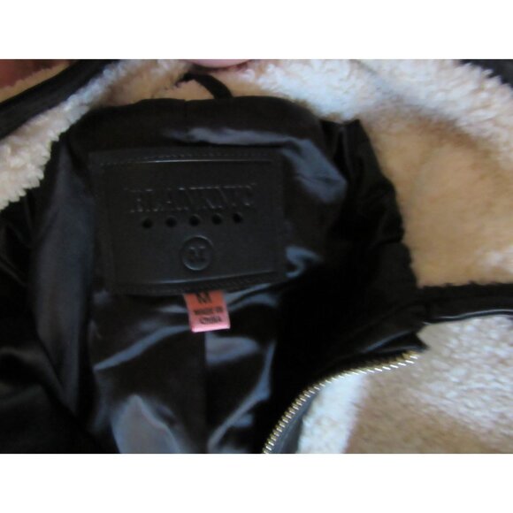 Blank Nyc Girls M Faux Leather & Sherpa Jacket w Zippered Sleeves & Ribbed Hem - Picture 5 of 5